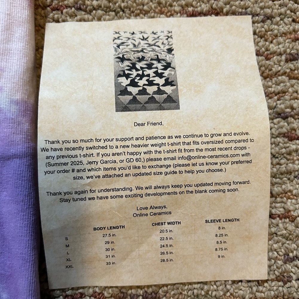 ONLINE CERAMICS- NEW- Tie-Dye Jerry Garcia ROSEBUD Graphic T-Shirt - Picture 8 of 11